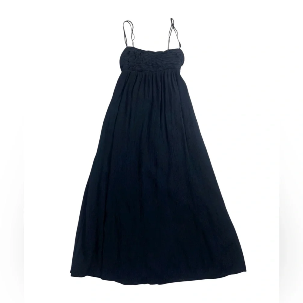 Abercrombie & Fitch Crinkle Texture Maxi Dress Black S